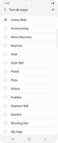 Prima o ícone para adicionar um tom de toque.