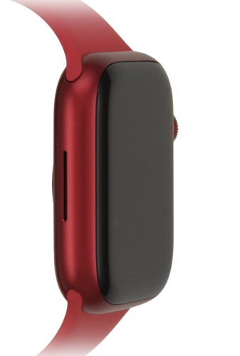 Imagen 3: Vista del lateral izquierdo del Apple Watch Series 7 - Red