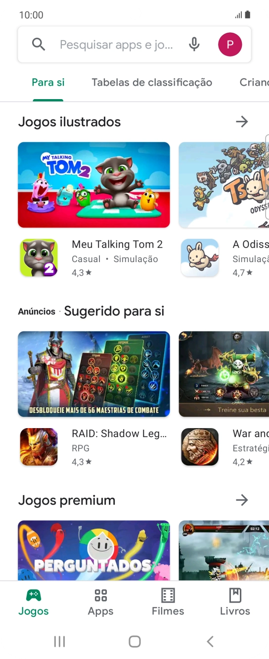 Prima o ícone de perfil.