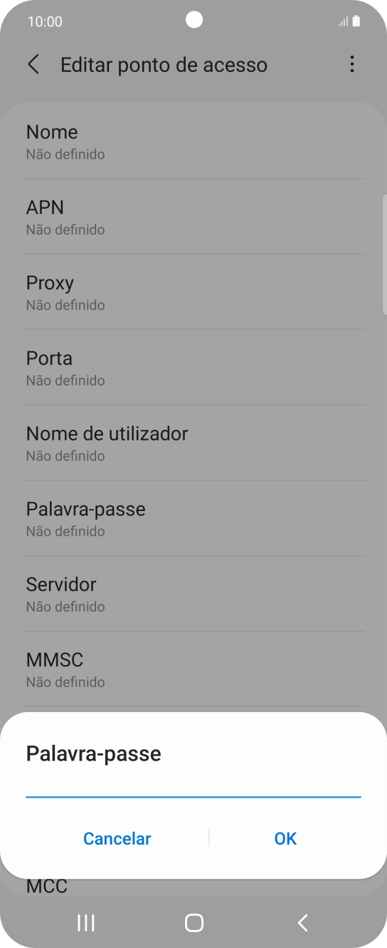 Introduza vodafone e prima OK.