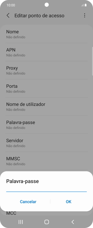 Introduza vodafone e prima OK.