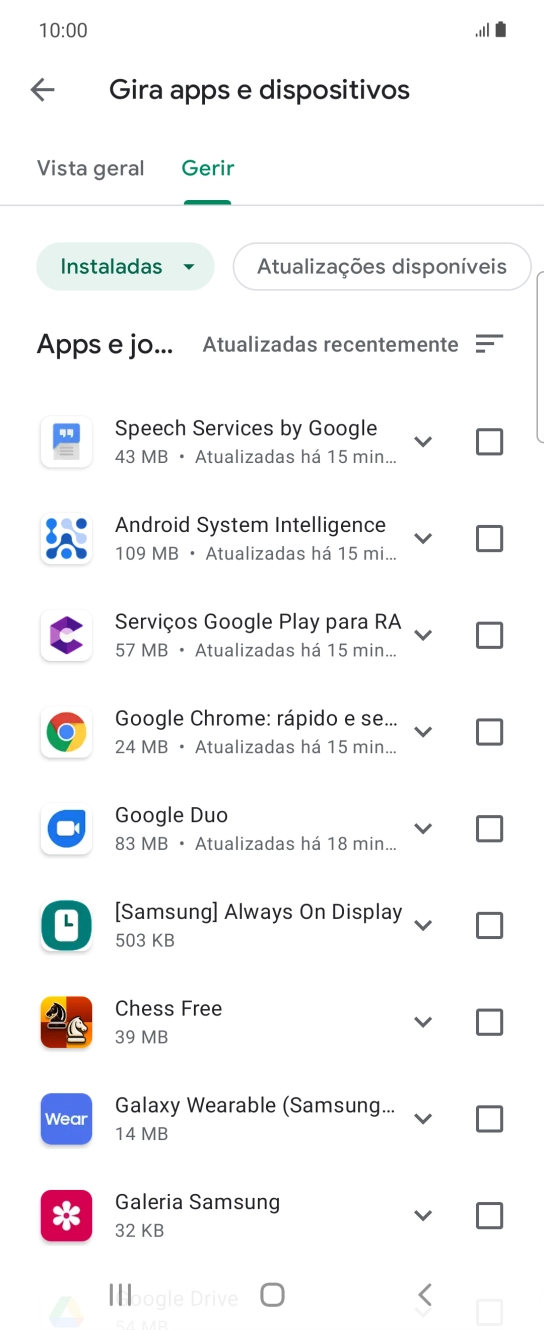Prima a app pretendida.