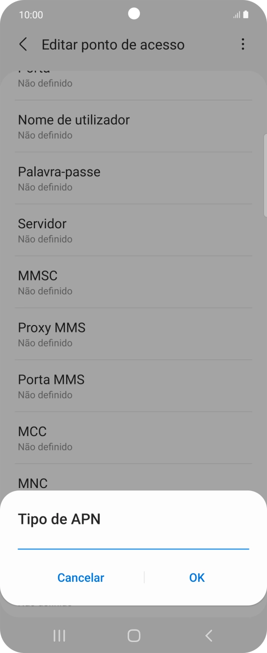 Introduza mms e prima OK.