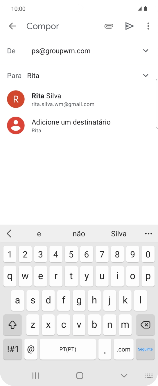 Prima o contacto pretendido.