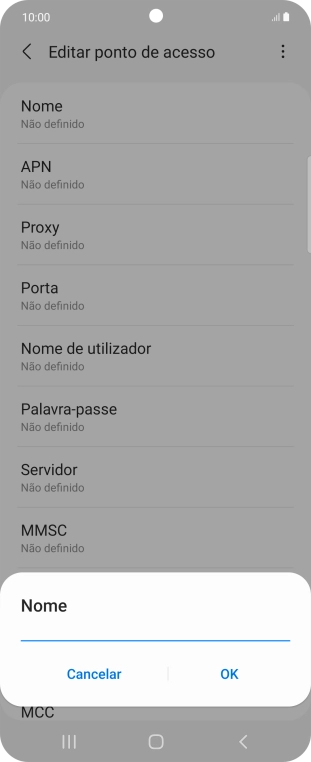 Introduza Vodafone MMS e prima OK.