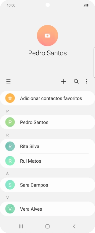 Prima o contacto pretendido.