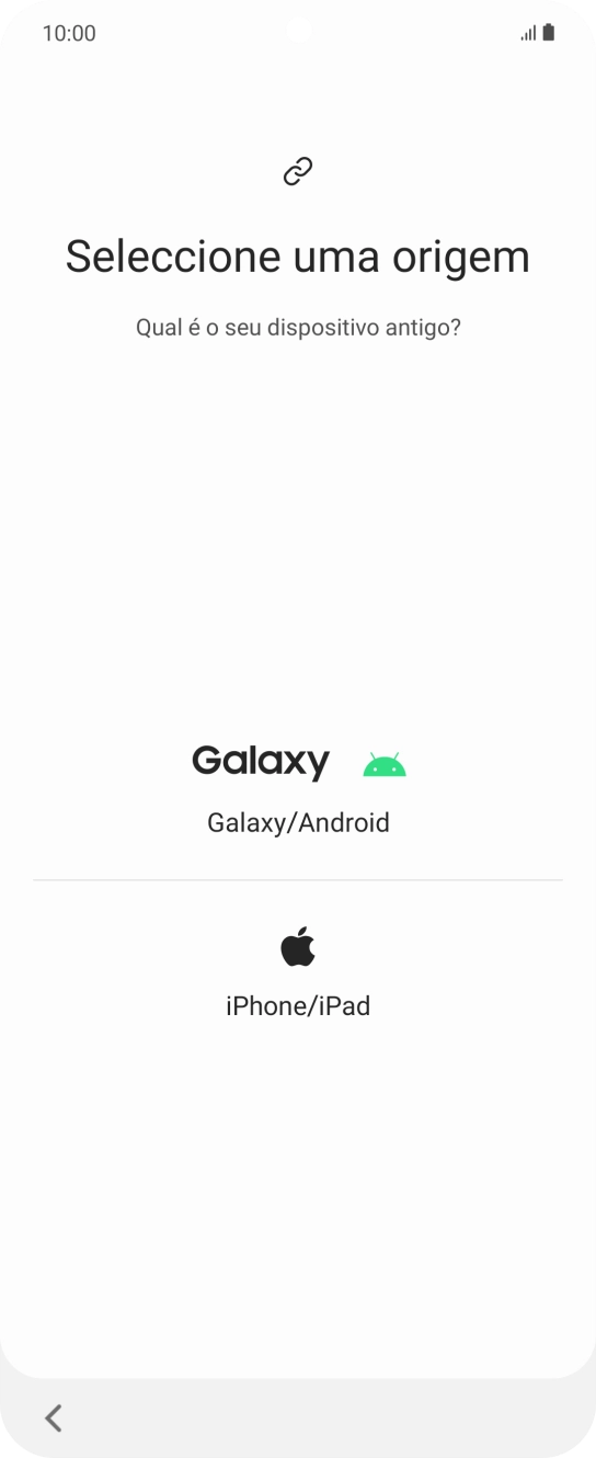 Prima a definição pretendida e siga as indicações no ecrã para transferir conteúdo de outro telefone.