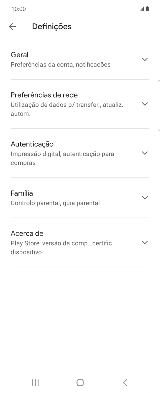 Prima Preferências de rede.