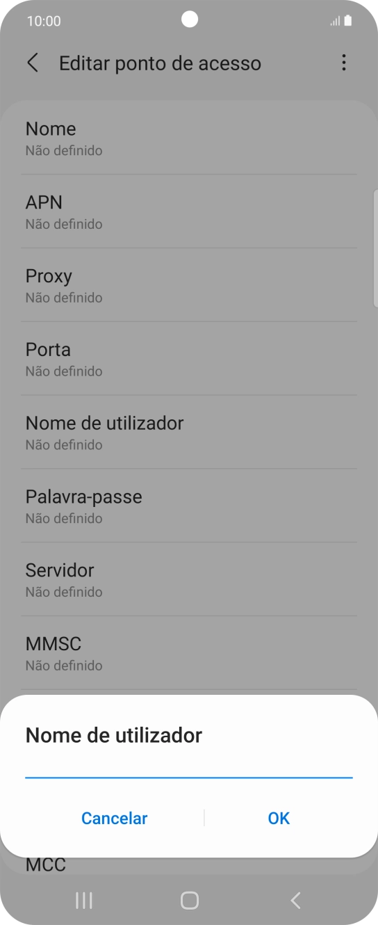 Introduza vodafone e prima OK.