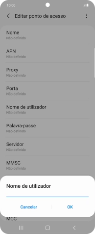 Introduza vodafone e prima OK.