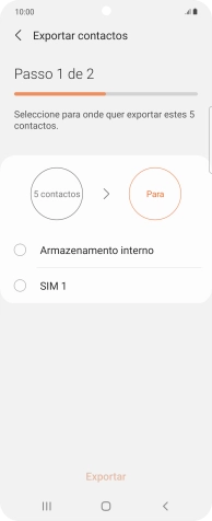 Prima o nome do cartão SIM.