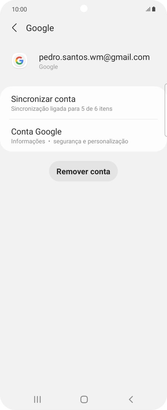 Prima Sincronizar conta.