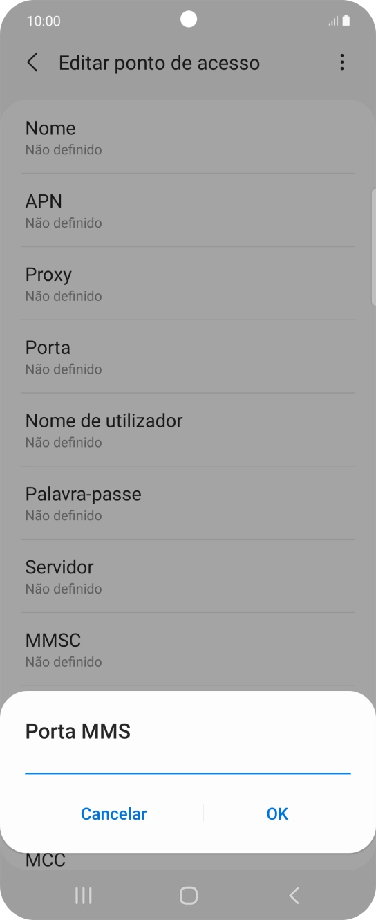Introduza 80 e prima OK.