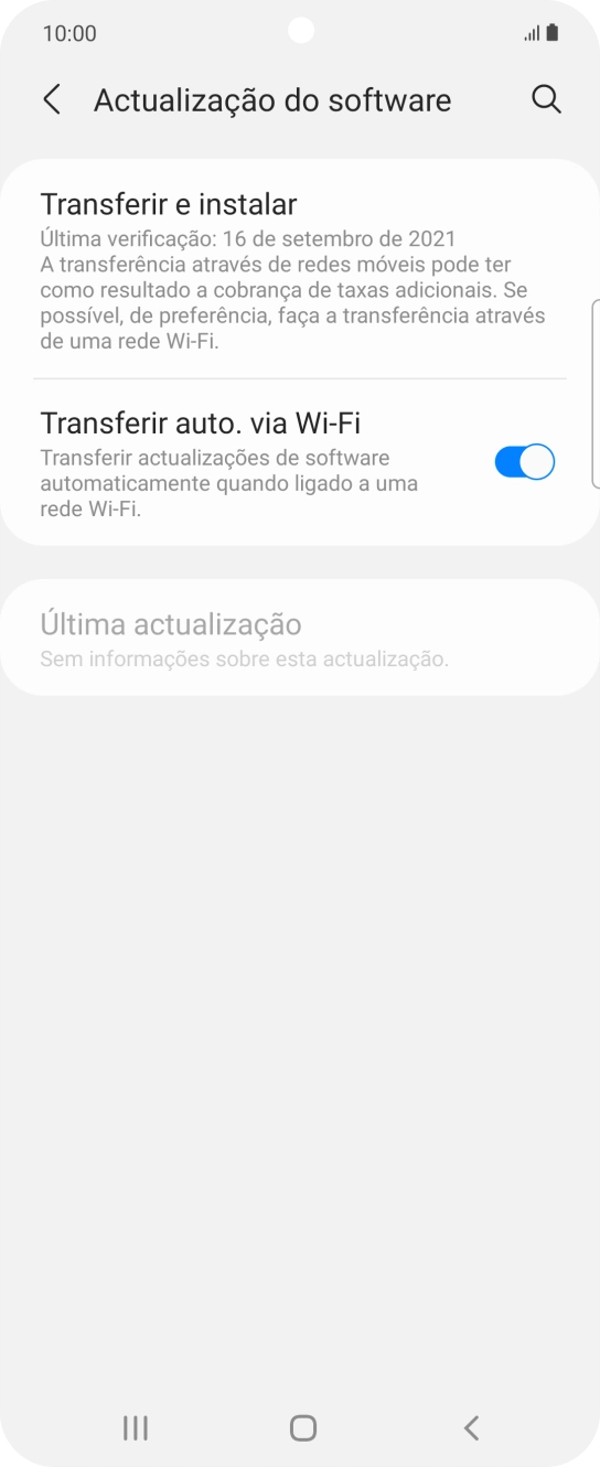 Prima Transferir e instalar. Se existir uma nova versão de software disponível, será agora indicado no ecrã. Siga as indicações no ecrã para atualizar o software do telefone.