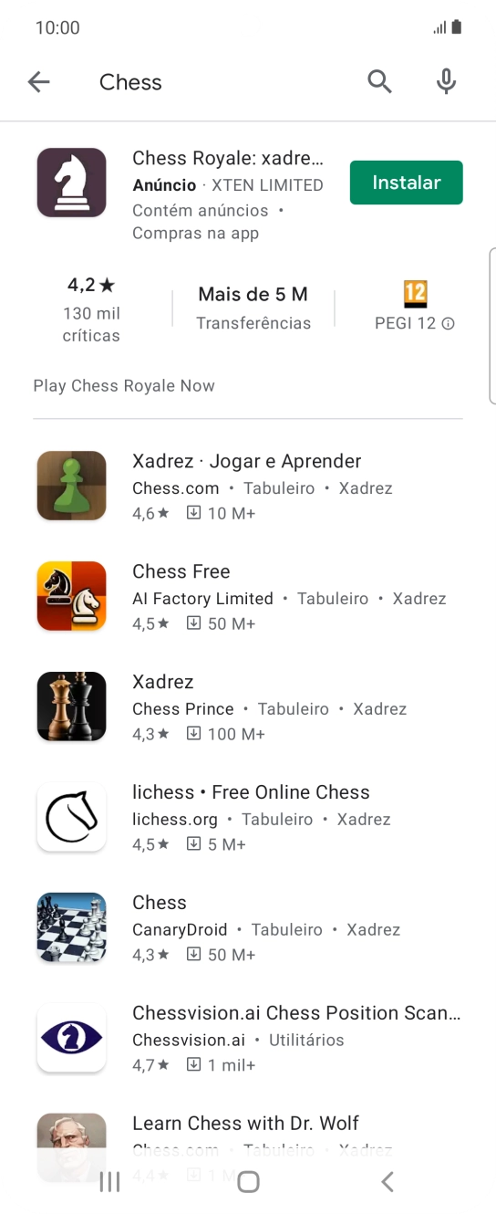 Prima a app pretendida.