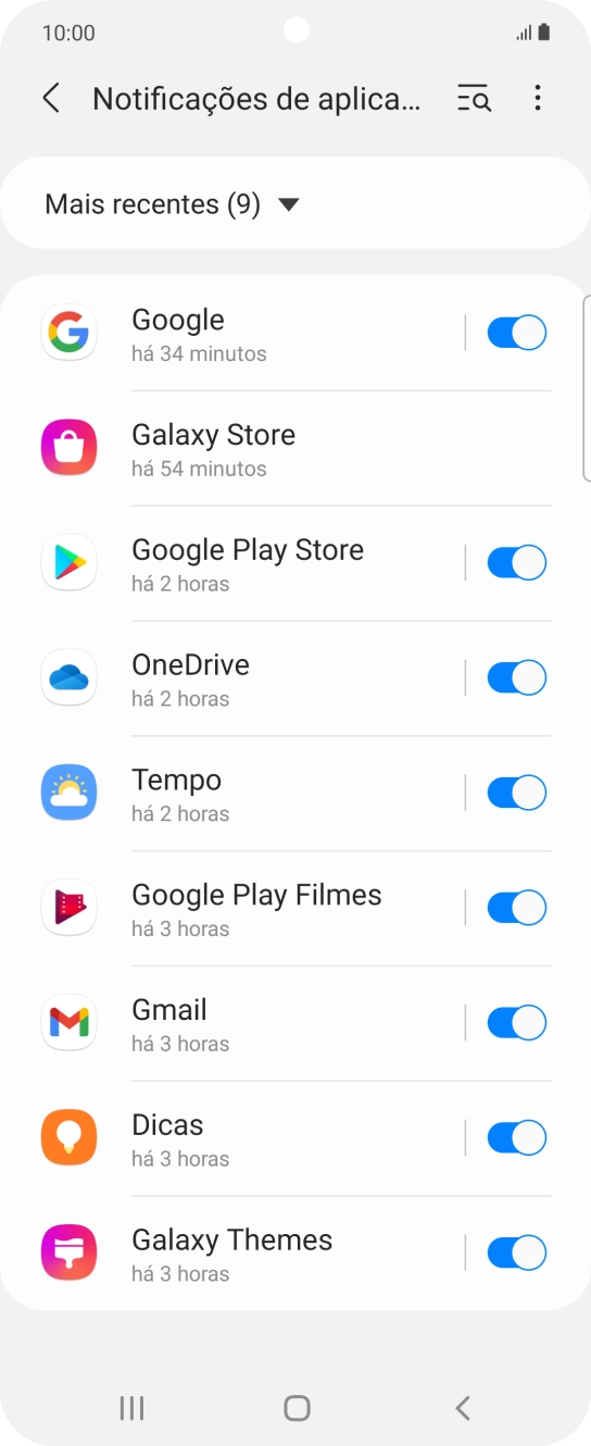 Prima a lista suspensa.