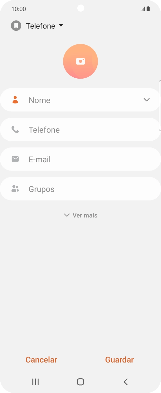 Prima a lista suspensa da lista de contactos.