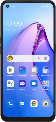 Imagen 1: Vista frontal del OPPO Reno8 5G - MidnightBlue
