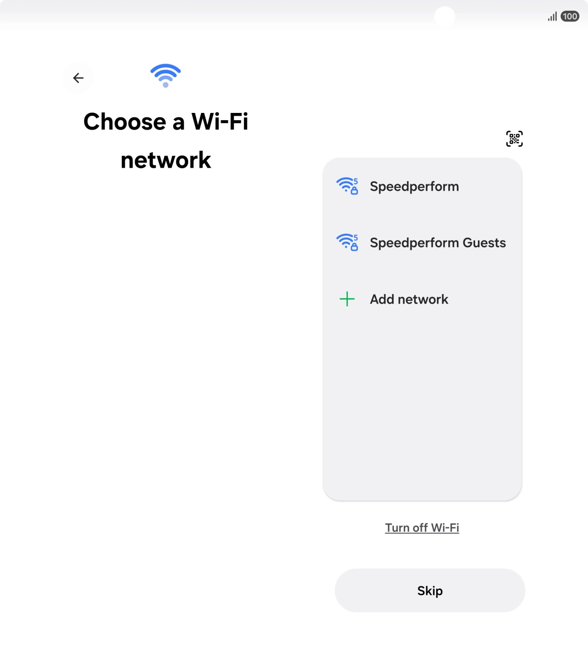 Press the required Wi-Fi network.