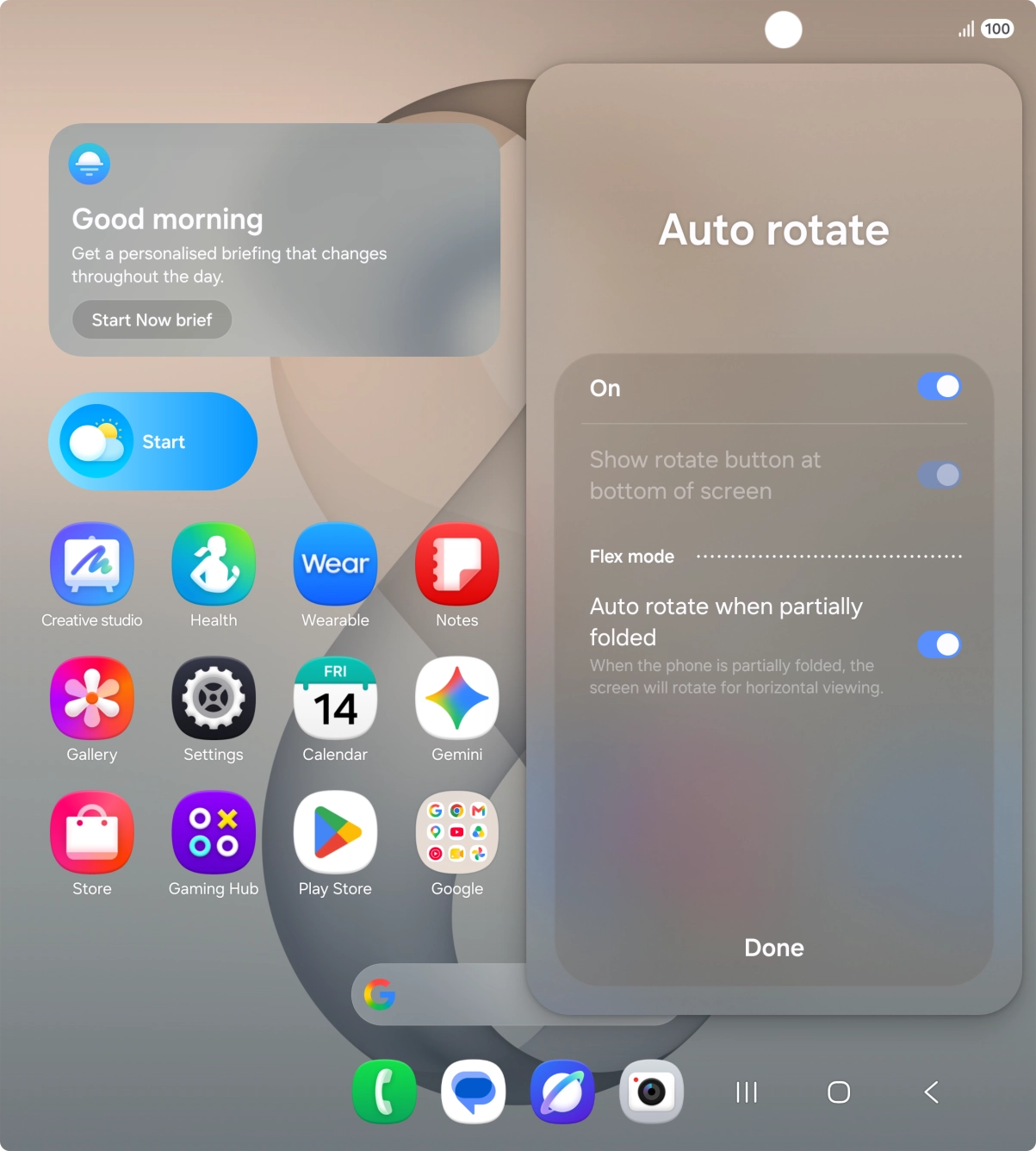 Press the indicators next to the required settings to turn them on or off.