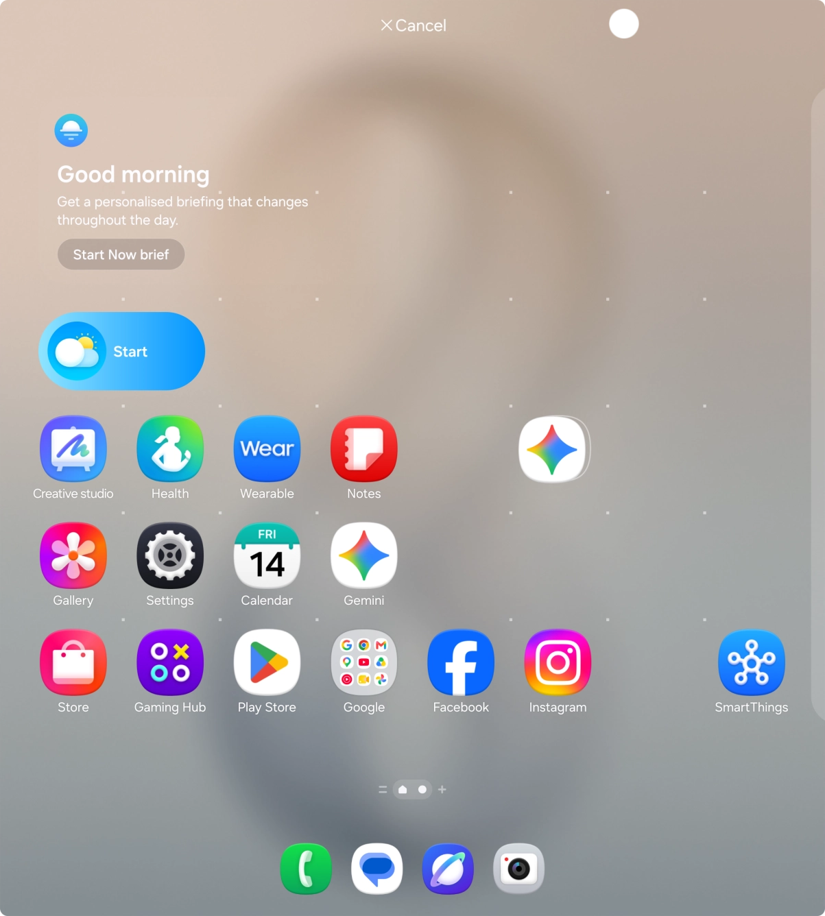 Drag the app icon to the required position on the home screen.