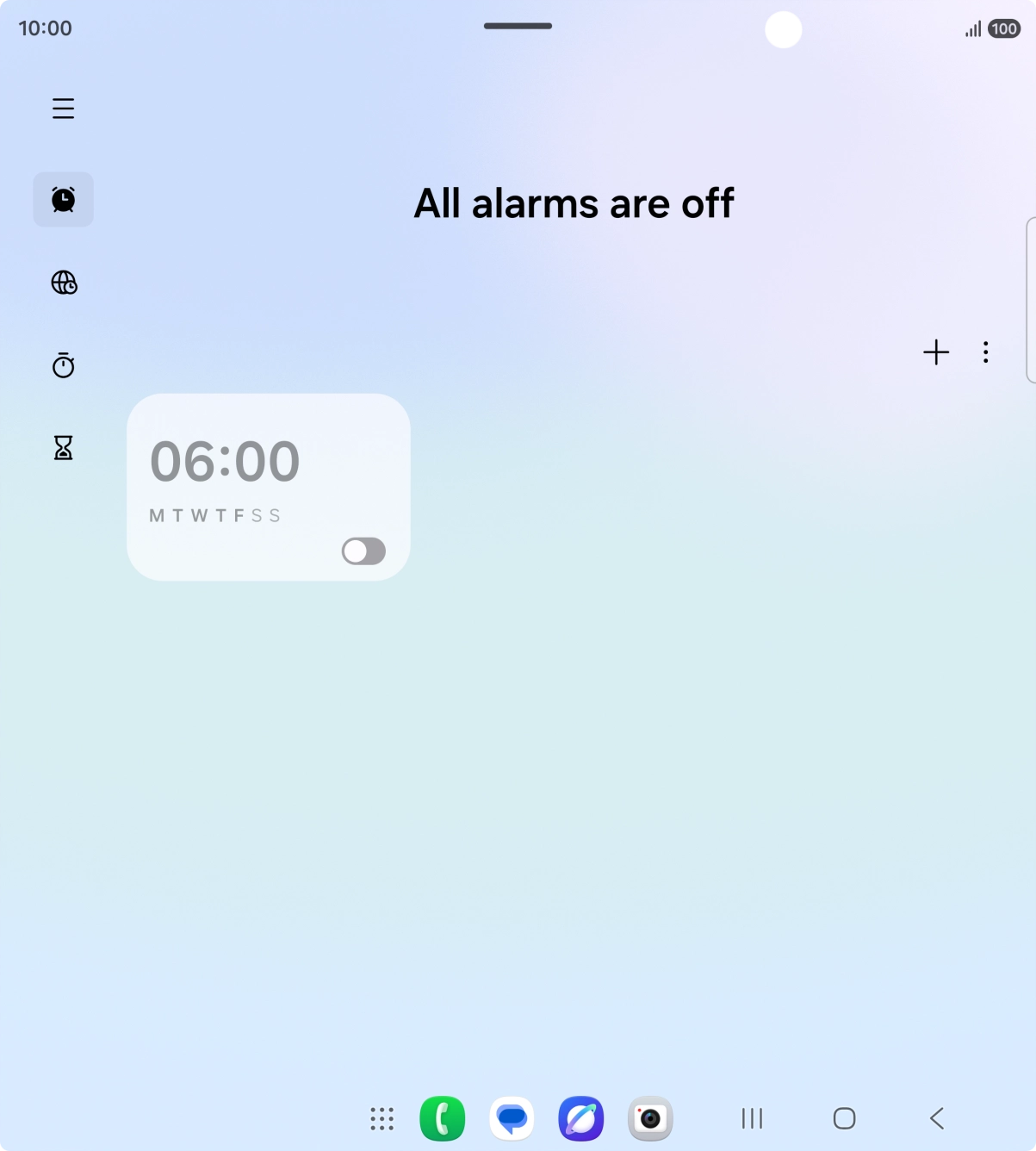 Press the set new alarm icon.