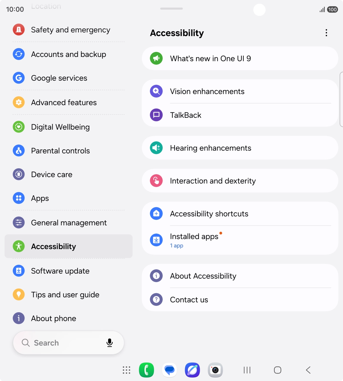 Press Vision enhancements and follow the instructions on the screen to select the required settings.