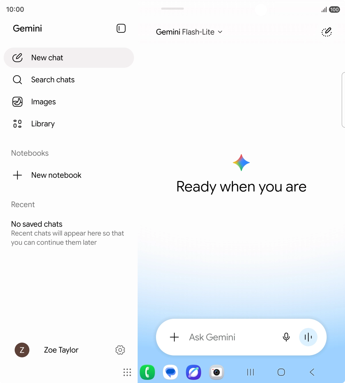 Press the profile icon.