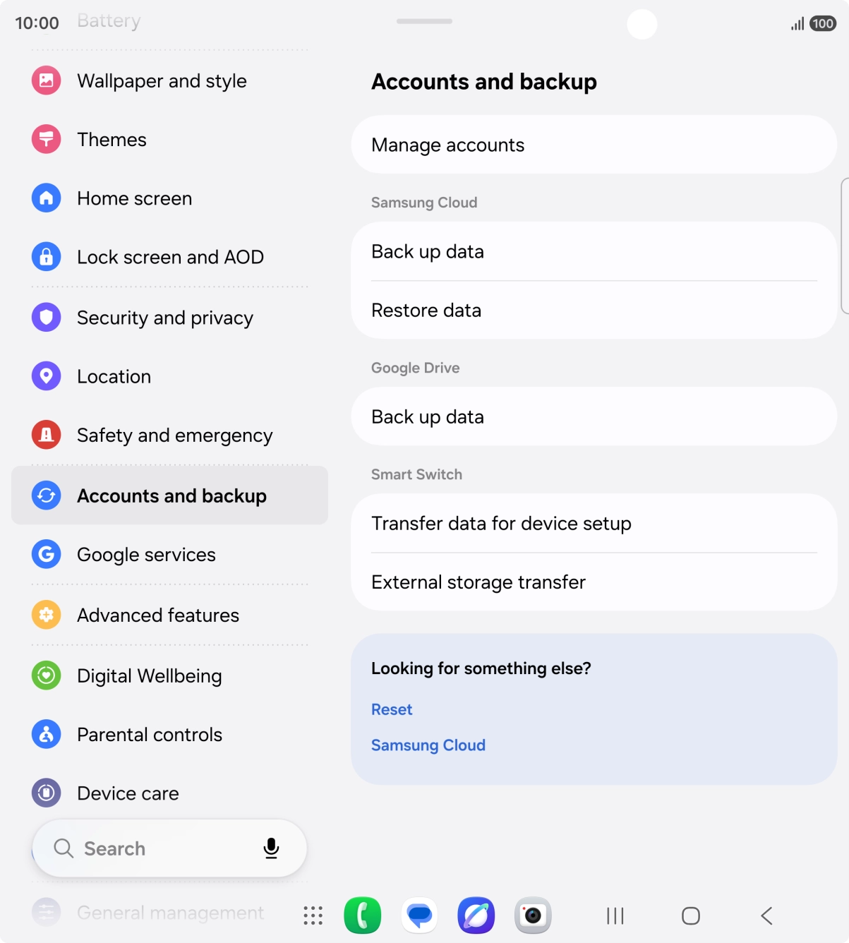 Press Manage accounts.