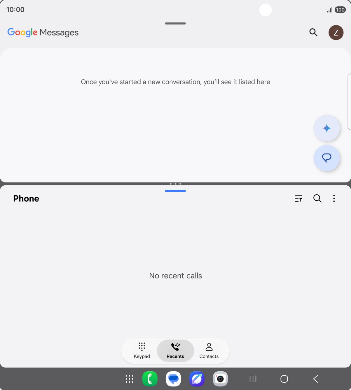 The applications are now shown in split screen view and you can use both applications at the same time.