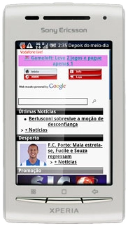 Imagem Sony Ericsson Xperia X8