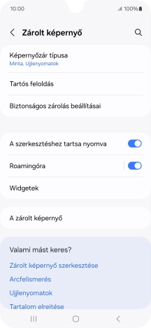 Válaszd a Képernyőzár típusa lehetőséget, és írd be az extra képernyőzárkódot, amit korábban már beállítottál.