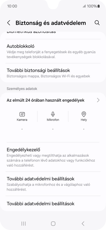 Válaszd a További biztonsági beállítások lehetőséget.