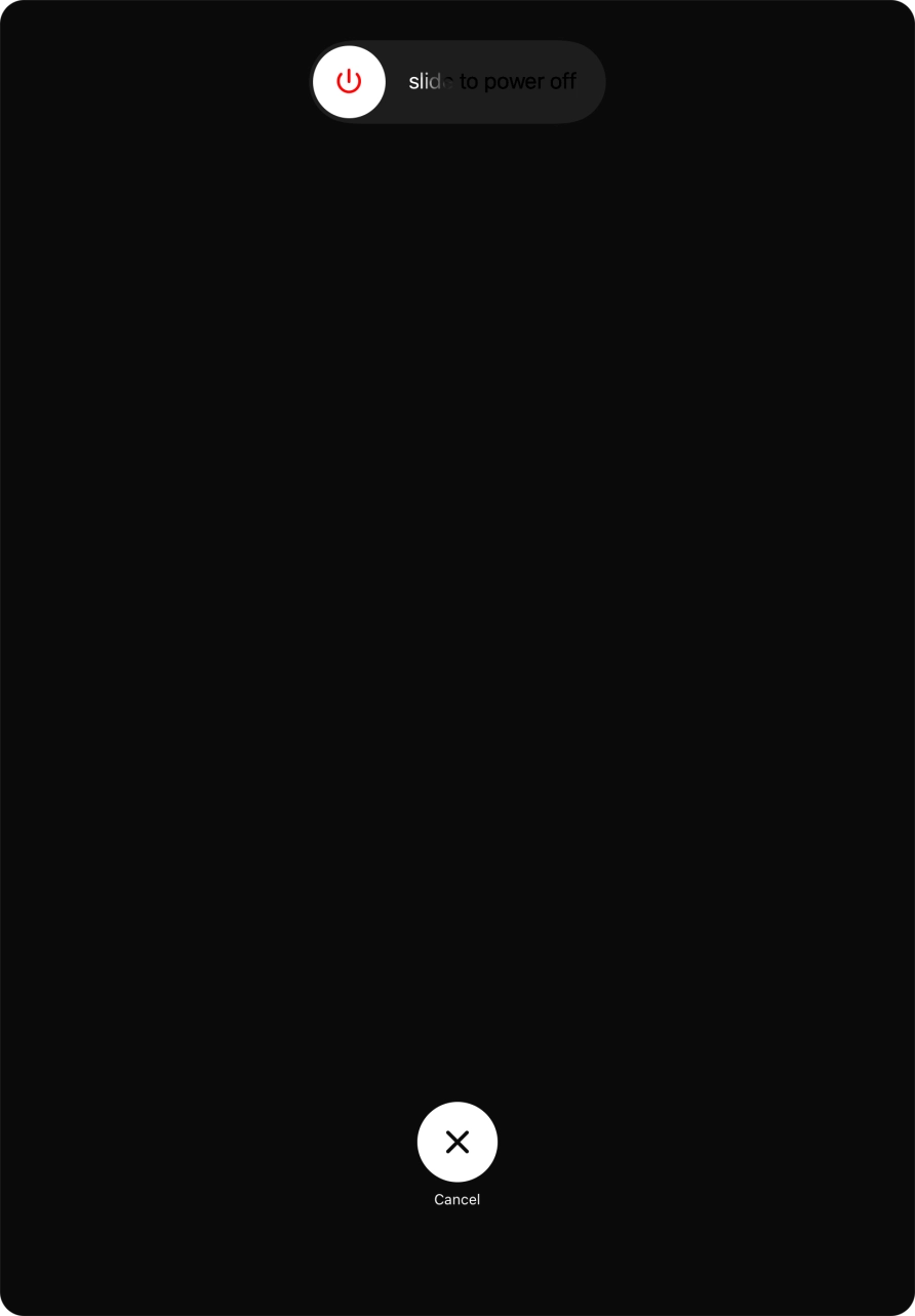 Press and drag the power off icon right.