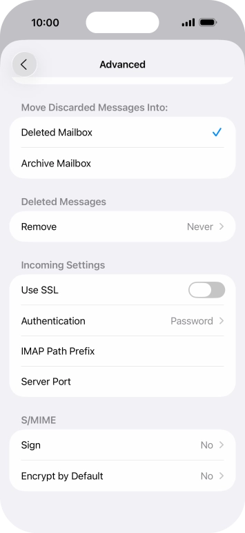 Press the indicator next to 'Use SSL' to turn on the function.