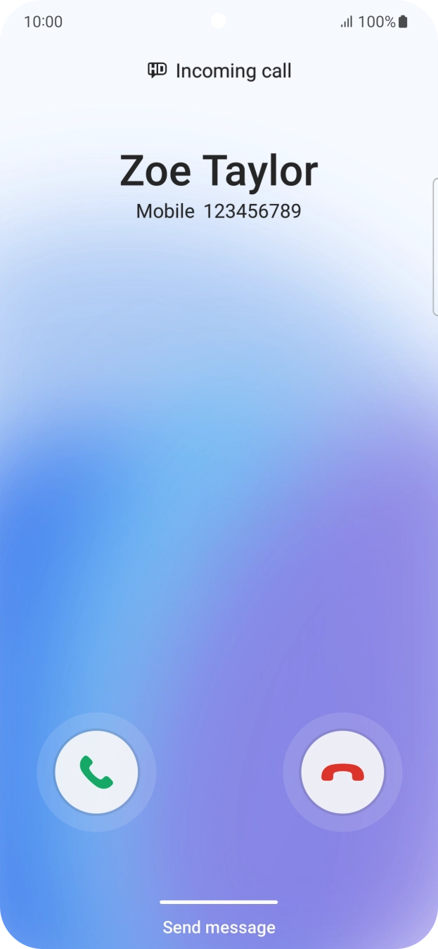 Press and drag the accept call icon right.