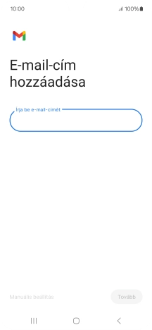 Kattints az „Írja be e-mail-címét” alatti mezőre, és írd be az e-mail címedet.