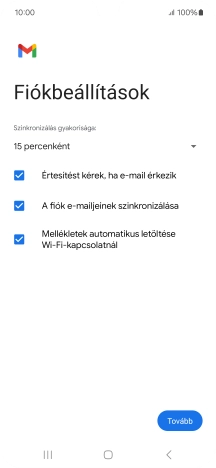 Nyisd le a „Szinkronizálás gyakorisága:” alatt legördülő menüt.