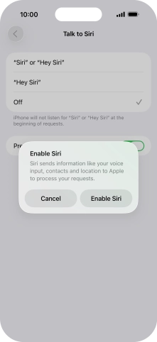 Press Enable Siri.