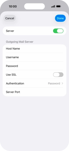 Press the indicator next to 'Use SSL' to turn on the function.