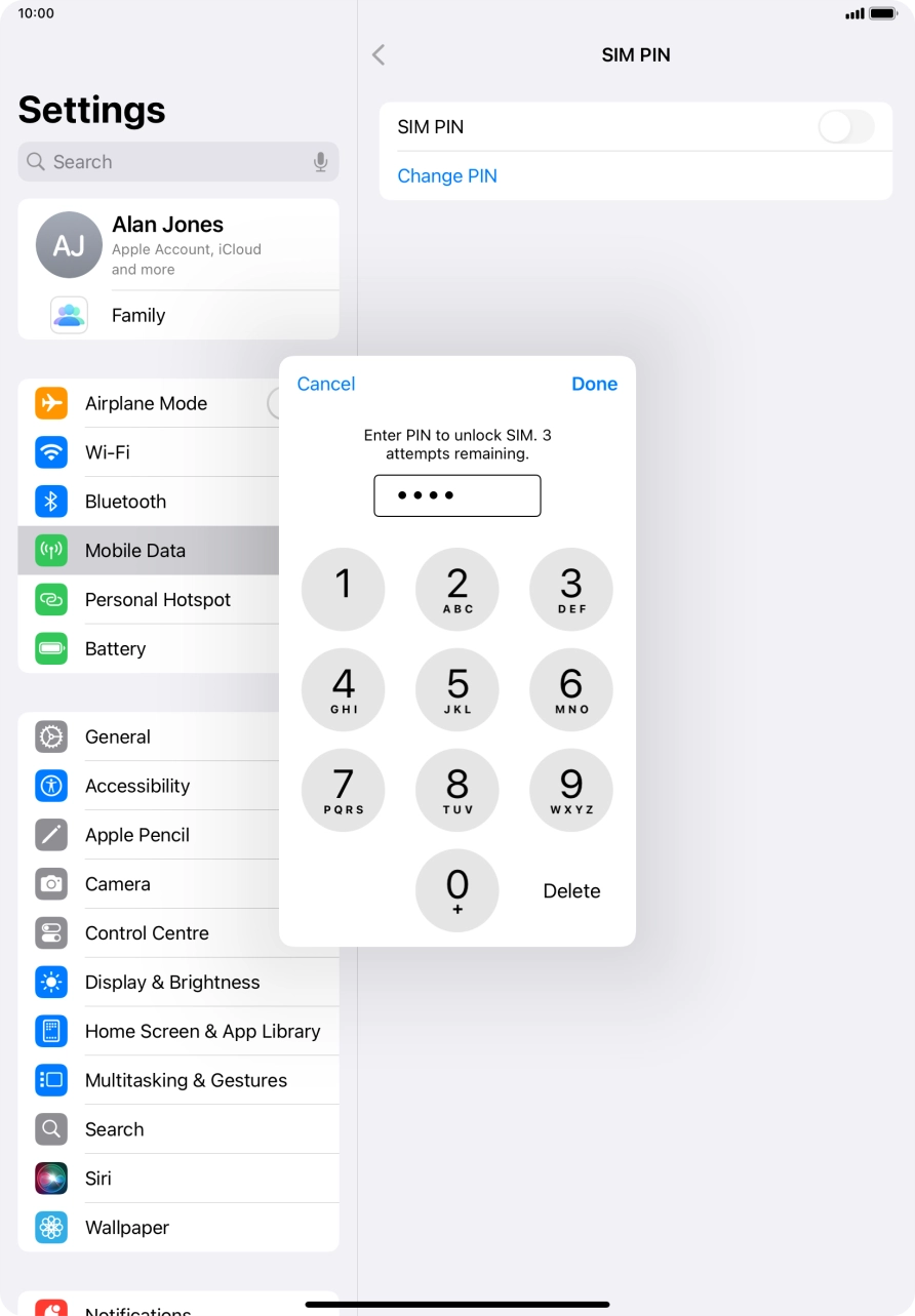 Key in your PIN and press Done.