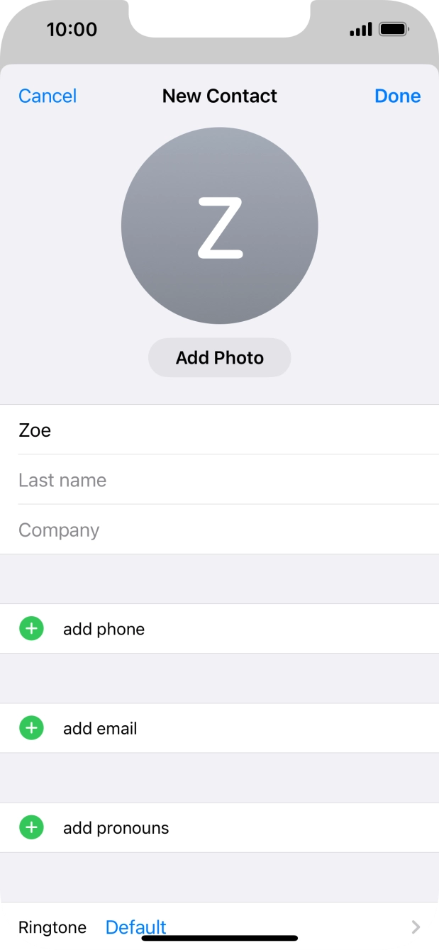 Press Last name and key in the last name.