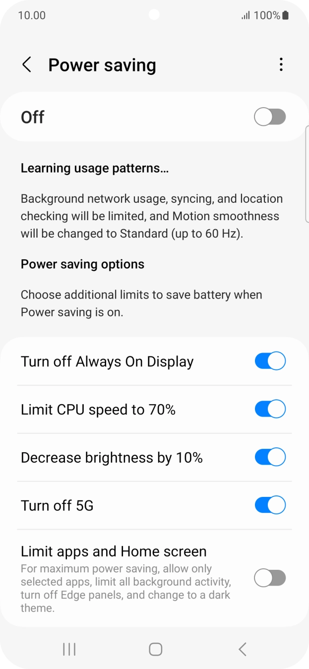 Press the indicators next to the required settings. Press the indicators next to the required settings.