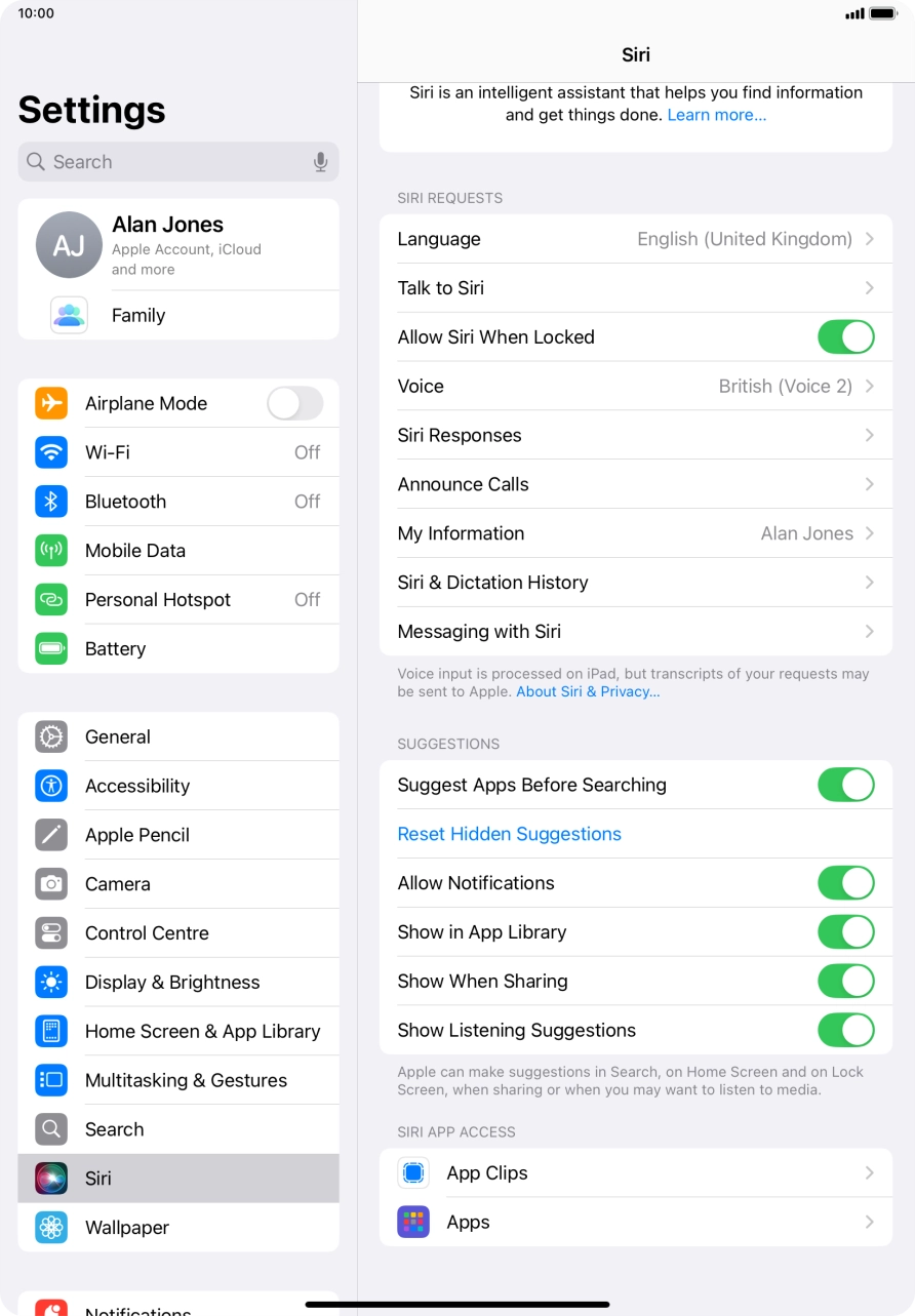 Press the indicator next to 