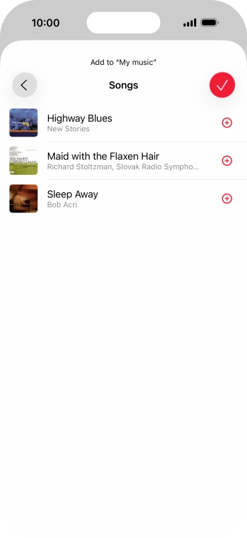 Go to the required category and press the add icon next to the required audio file.
