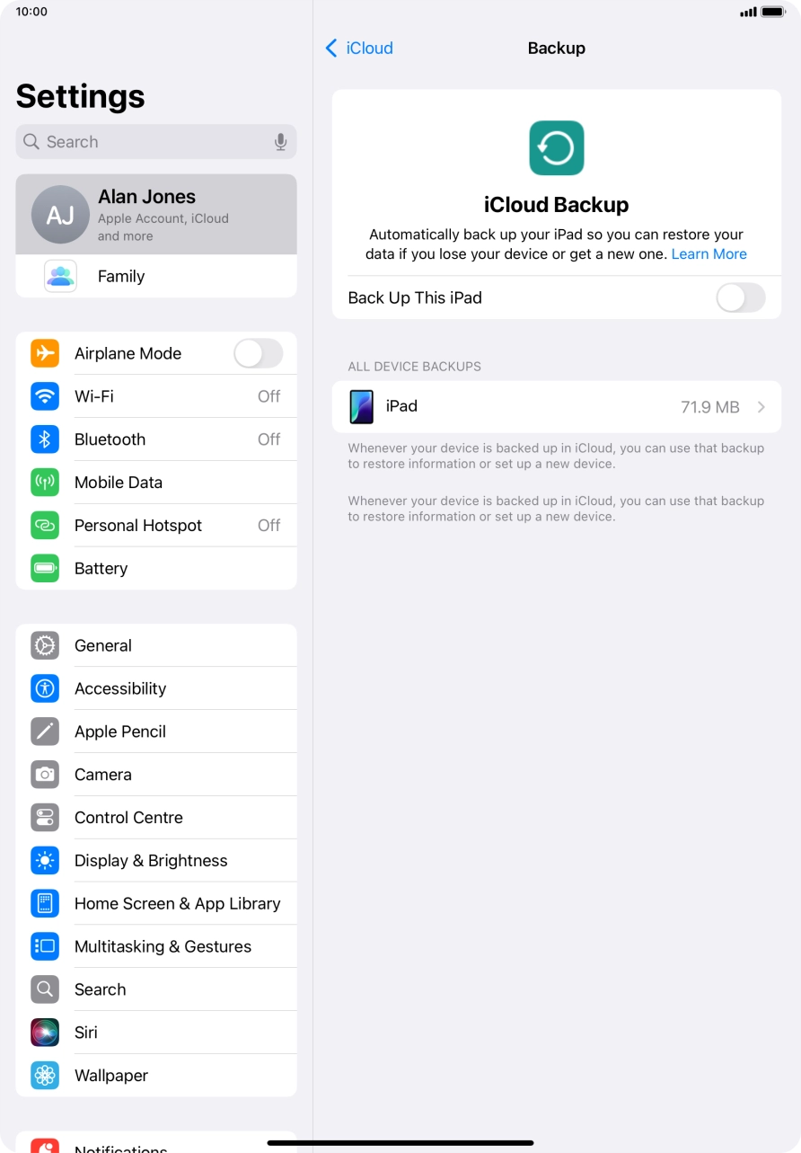Press the indicator next to 