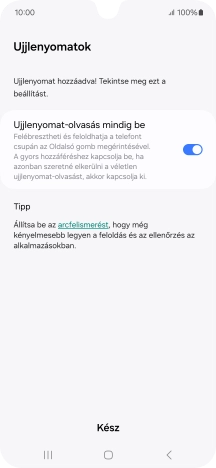 Válaszd a Kész lehetőséget.
