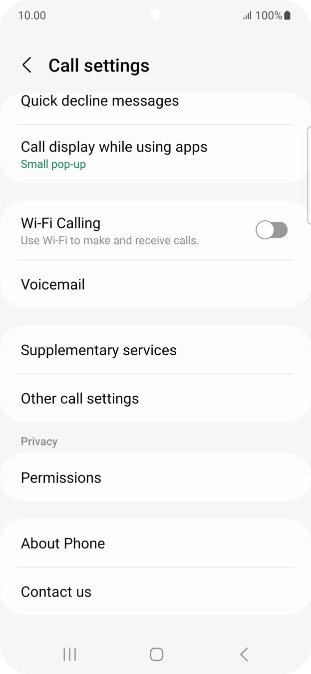 Press Supplementary services.