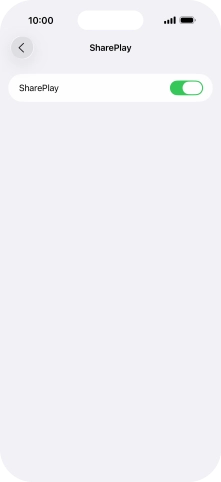 Press the indicator next to 'SharePlay' to turn the function on or off.