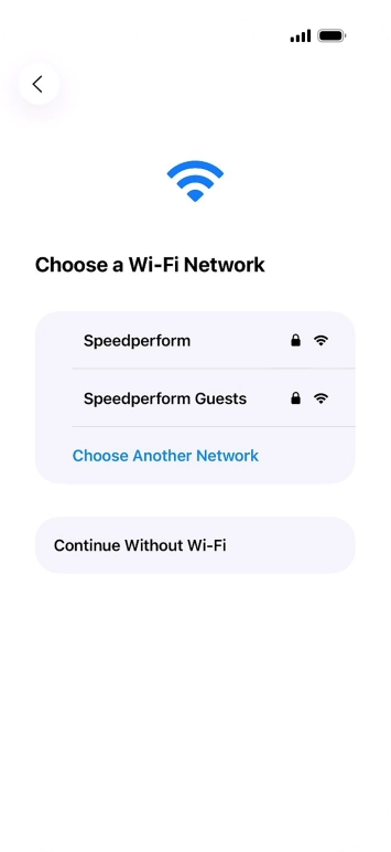 Press the required WiFi network.